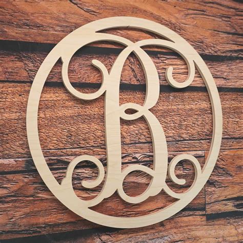 Wood Circle Monogram-Handmade Monogram-BTC Custom Designs