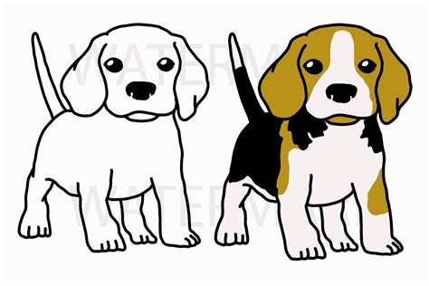 Cute Beagle Puppy Ready To Play Both Design Bundles