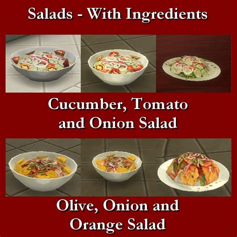 Mod The Sims Custom Food Salads With Ingredients 1