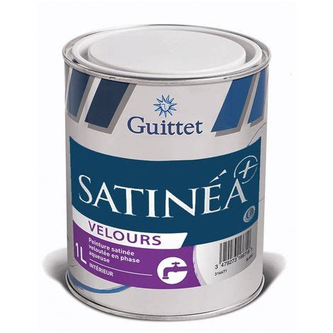 Peintures pour murs & enduits. Peinture Guittet Satinea + Velours blanc 1L | Finition: Velours - Teinte-RAL: Blanc par défaut ...