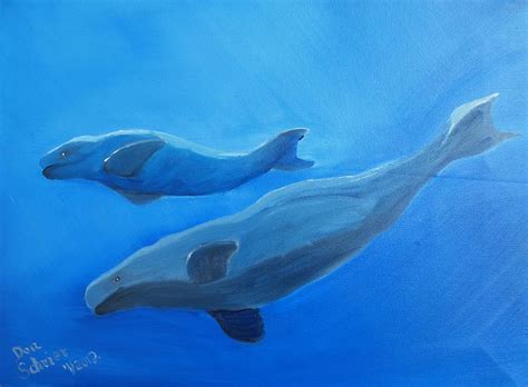 Couple Of Beluga Whales Painting By Donald Schrier