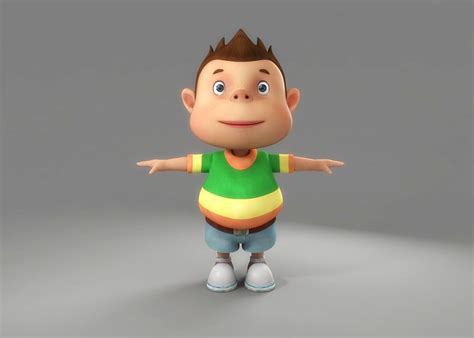 3d Model Baby Cartoon Boy Rigged Cgtrader