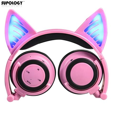 Buy Supology Cute Glow Bluetooth Cat Ear Headphones