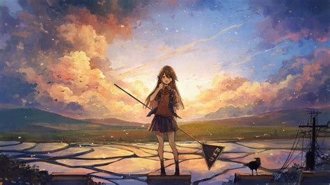 Anime Girl Landscape Wallpaper