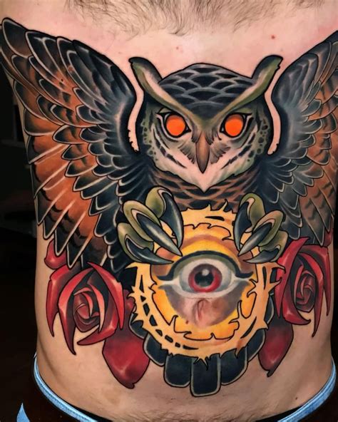 Neo Traditional Tattoo Owl By Mazurtattoo Video Owl Tattoo Tattoo