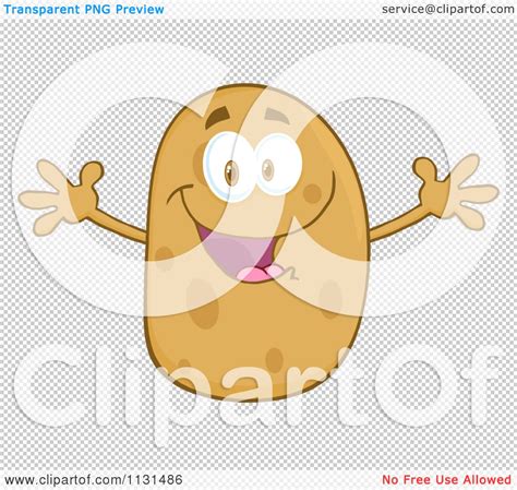 Cartoon Of A Happy Potato Mascot With Open Arms Royalty Free Vector
