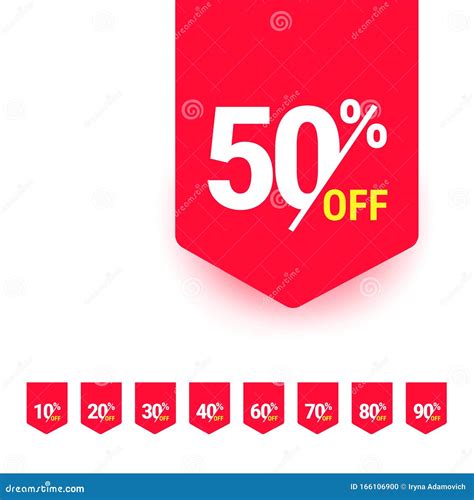 50 Percent Off Discount Offer Price Tag Vector Label Promo Discount