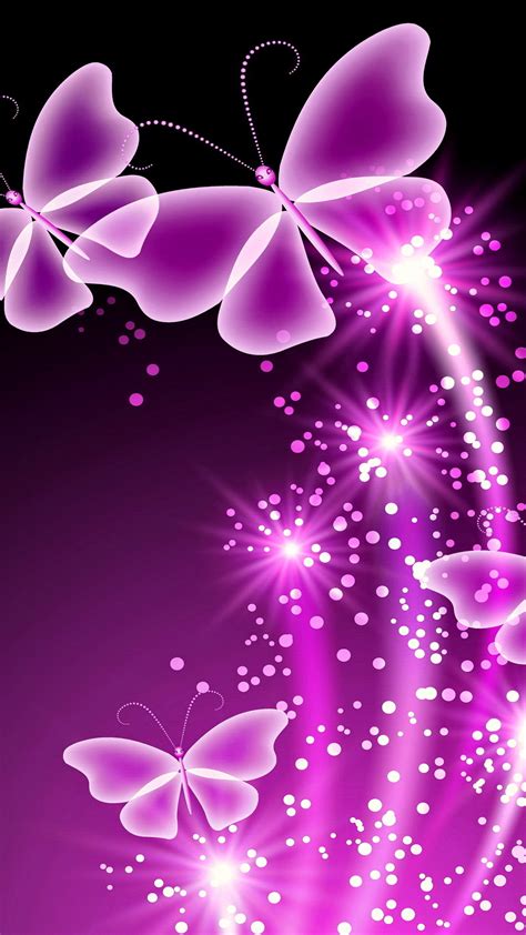 1080x1920 Neon Abstract Neon Glow Butterflies Purple