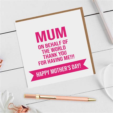 Thank you so much for having me: Funny Thank You For Having Me Mother's Day Card By ...