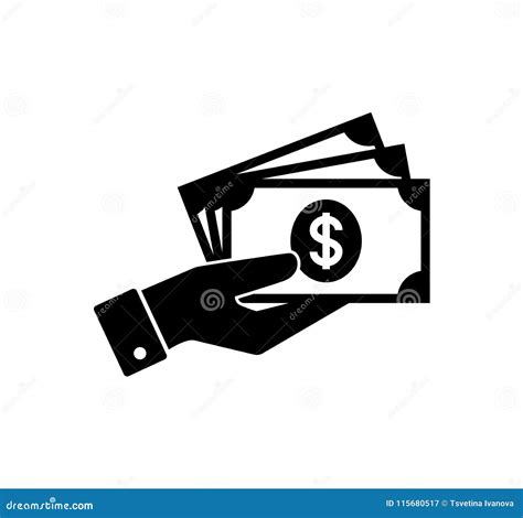 Hand Holding Money Hand With Banknotes Cash Payment Icon Stock Vector