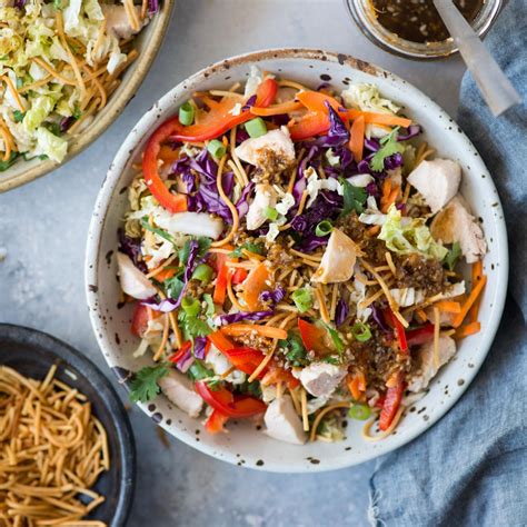 Chinese chicken salad with crunchy cabbage, juicy chicken, and the best tangy sesame dressing is a healthy way to enjoy this popular salad. CHINESE CHICKEN SALAD WITH SESAME DRESSING | The flavours ...