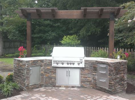 Finished Outdoor Kitchen Using 45 Degree Corner Ready To Finish Outdoor