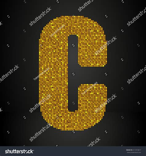Vektor Stok Vector Sequins Letter C Glitter Font Tanpa Royalti 411915817 Shutterstock