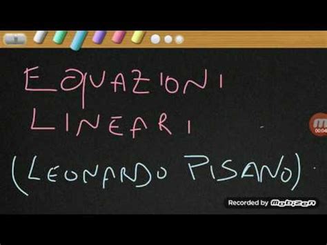 L'equazione dell'esempio è un'equazione di primo grado fratta, poiché la x compare a denominatore della frazione a sinistra. Lezione 1: Equazioni lineari(di primo grado) - YouTube