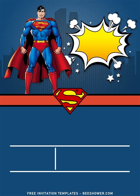 11 Comic Superman Boys Birthday Invitation Templates For All Ages