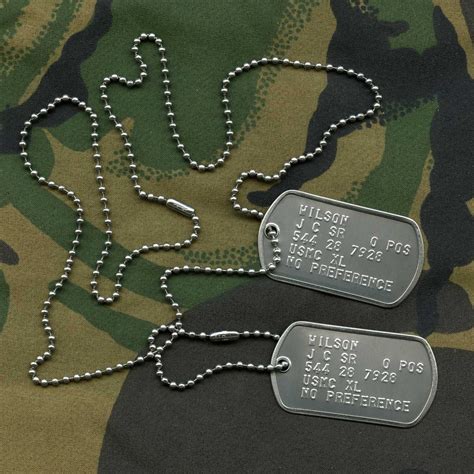 Stainless Steel Us Army Dog Tag Id Set Personalised And Etsy Uk