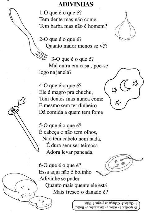 Pedagogia Século XXI: Folclore - Atividades Com Adivinhas ...