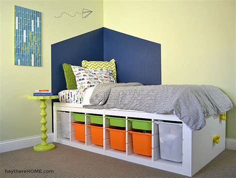 Psst… in addition to the original twin sized house bed, we now have plans for a toddler sized house bed , a twin sized house bed and a full sized version too that all sit on the floor with a platform base. DIY Platform Bed With Storage in 2020 | Kids beds with storage, Twin storage bed, Ikea storage bed