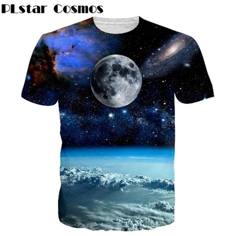 Plstar Cosmos Fashion Brand Clothing Space Galaxy T Shirt Menwomen 3d T Shirt Print Moon