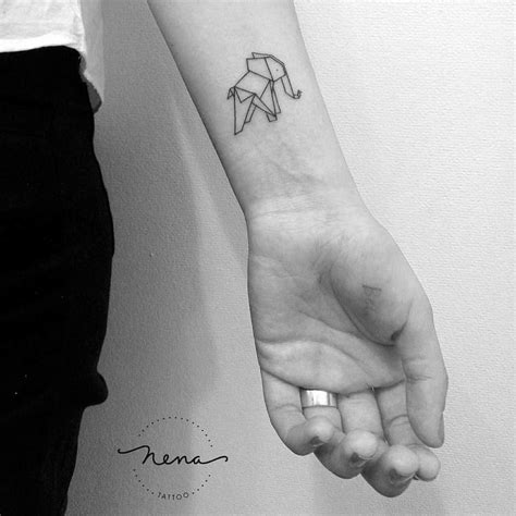 Origami Elephant Tattoo By Nenatattoo Forearm Tattoos Hand Tattoos