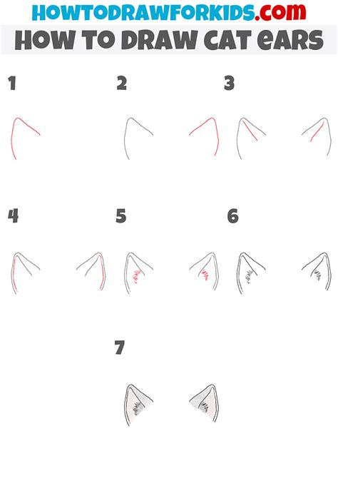 How To Draw Cat Ears Easy Drawing Tutorial For Kids Vlrengbr
