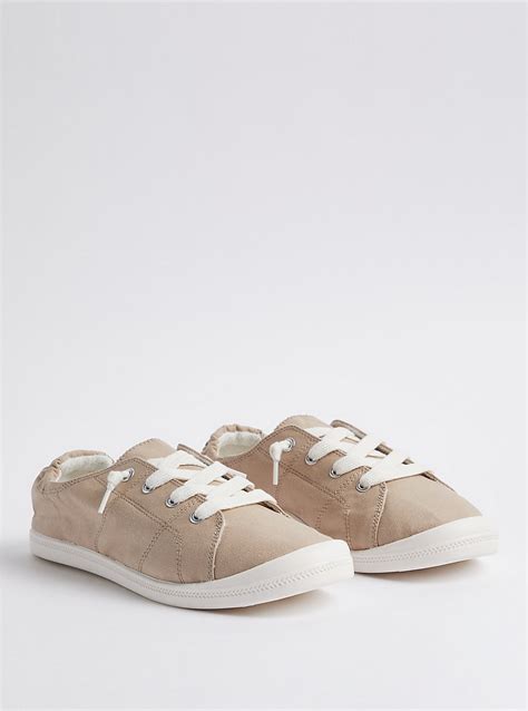 Plus Size Bailey Ruched Sneaker Canvas Beige Ww Torrid