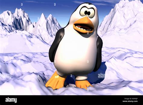Cartoon Illustration Of A Penguin Looking Angry Stock Photo Alamy