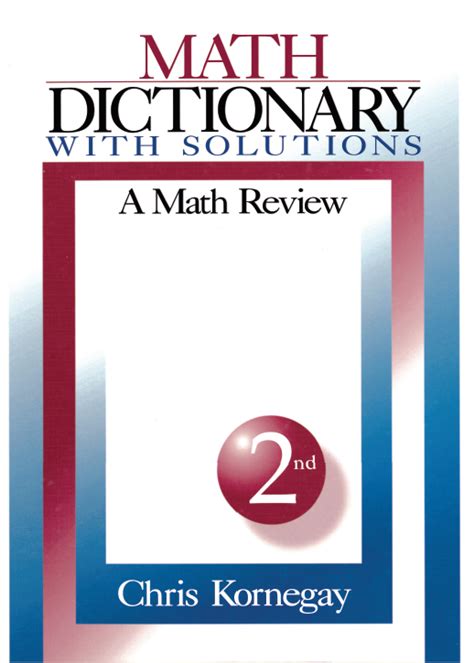 Math Dictionary With Solutions Sage Publications Inc