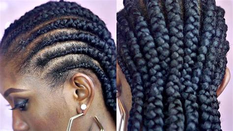 Tutorial How To Braid Big Cornrows On Short Natural Hair