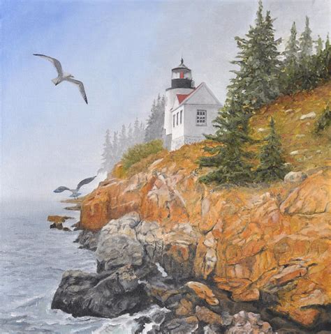 Bass Harbor Lighthouse Painting By Hugh Arndt Pixels