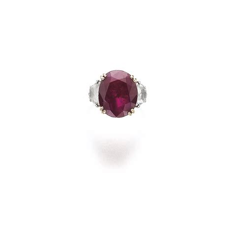 Ruby And Diamond Ring Chaumet Claw Set With A Cushion Shaped Ruby