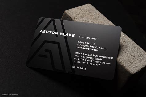 Free Online Photographic Black Plastic Business Card Template