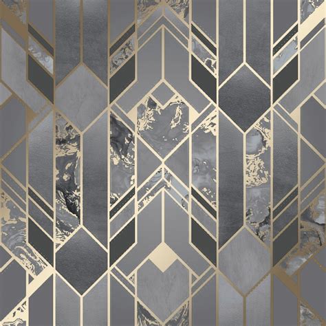 I Love Wallpaper Liquid Marble Geometric Wallpaper Charcoal Gold