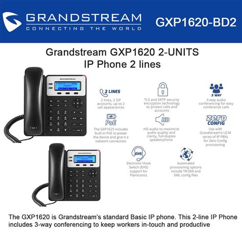 Grandstream 2 Units Gxp1620 Ip Phone Voip Phone Business Voip Solution