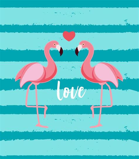 Cute Flamingo Love Background Vector Illustration 2795849 Vector Art At