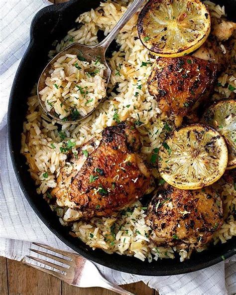 If a lot of oil comes out of the chicken fat and skin, absorb excess oil with a paper towel (note 6). Crispy Chicken Thighs With Lemon Rice by recipe_tin ...