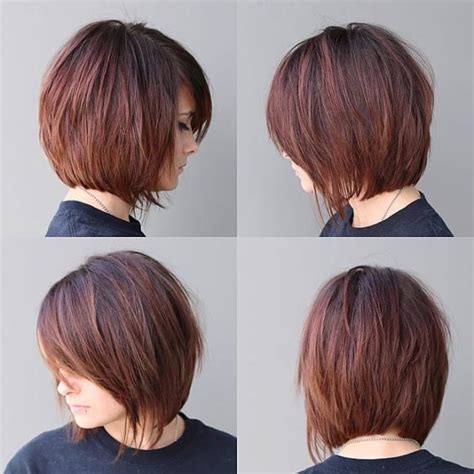 Asymmetric Inverted Bob With Side Swept Bangs And Undercut Shave Detail