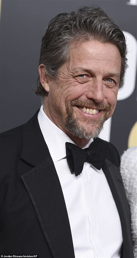 Golden Globes Hugh Grant Hits Red Carpet With Wife Anna Eberstein