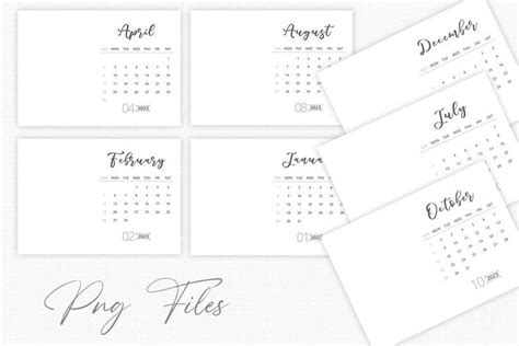 Four Calendars With The Word Pig Flies Written In Cursive Writing