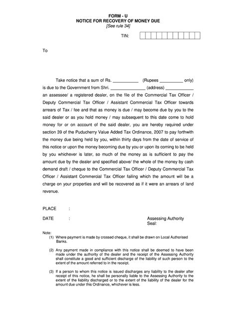 At the top, name of the issuing agency is written in middle in bold letters is mentioned. Legal Notice Format For Recovery Of Money 2020 - Fill and ...