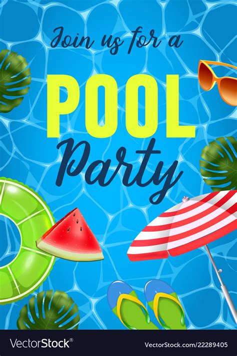 Pool Party Invitation Top Royalty Free Vector Image