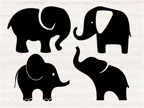 Dxf Baby Elephant Svg Design Animals Svg Elephant Clipart Svg For