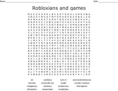 Roblox Games Word Search Wordmint Roblox Games Crossword Wordmint