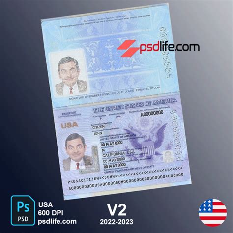 Usa Passport Template Psd New Editable Blank Fake Hot Sex Picture