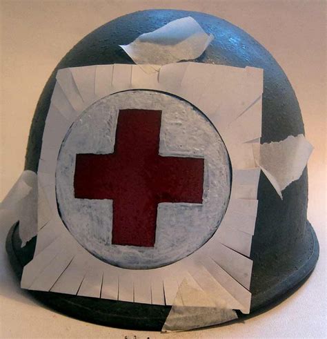 First Aid Helmet Stencil Ww2 Medic Medical Us Usa Red Cross Template