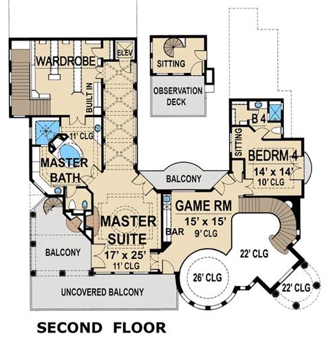 House Plan 5445 00314 Luxury Plan 5413 Square Feet 4 Bedrooms 55