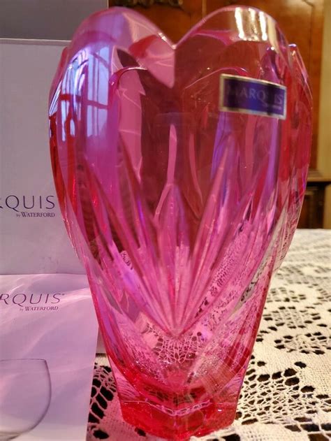 New In Box Marquis Waterford Pink Crystal Sweet Memories 6 1 2 Vase Perfec T