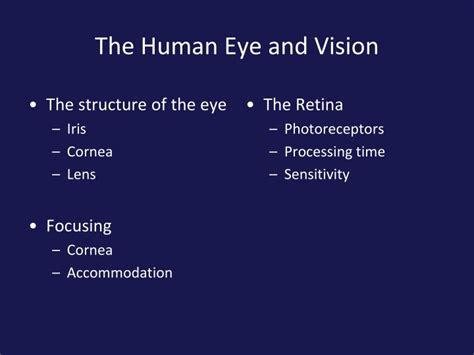 Ppt The Human Eye And Vision Powerpoint Presentation Free Download