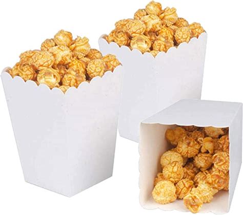 White Popcorn Boxes Mini Paper Popcorn Box Cardboard Popcorn Container