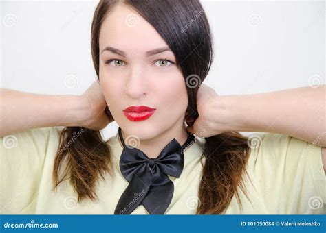 A Woman With Pigtails Stock Photo Image Of Smile Beauty 101050084